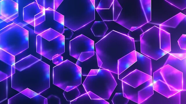 hexagon shapes animation, futuristic ai technology and science social media motion background Abstract futuristic geometric tech. Technology, science or business concept. Futuristic geometric pattern.