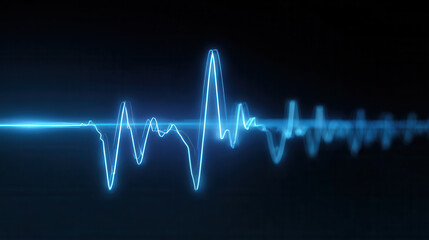 Fototapeta premium Digital representation of heart rate monitor showing peaks and valleys in a health monitoring context