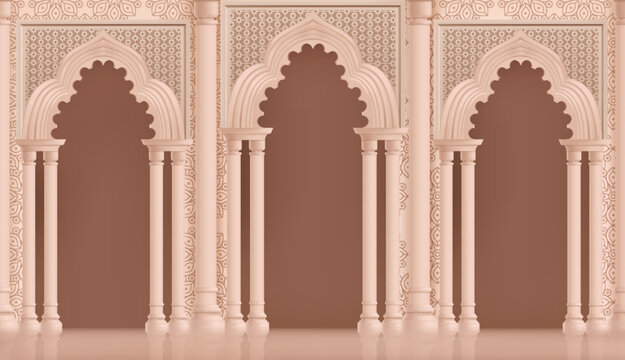 Types of arches realistic composition background