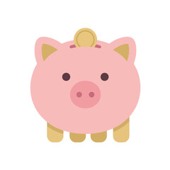 Fototapeta premium Endearing Plump Piggy Bank Finance Icon Vector