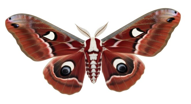 Beautifully Detailed Illustration of a Cecropia Moth.