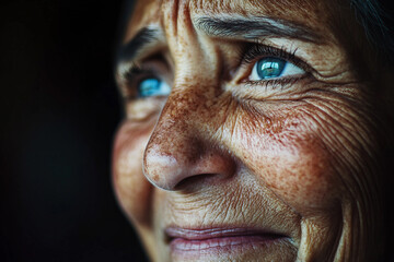 Obraz premium Extreme closeup of angry crying person with intense facial expression upset emotion showing raw mood generative ai