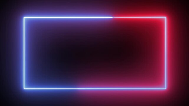 futuristic dual tone neon border red blue gaming frame digital overlay