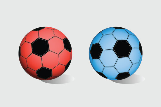 Soccer balls vector illustration set for sports design and recreation projects