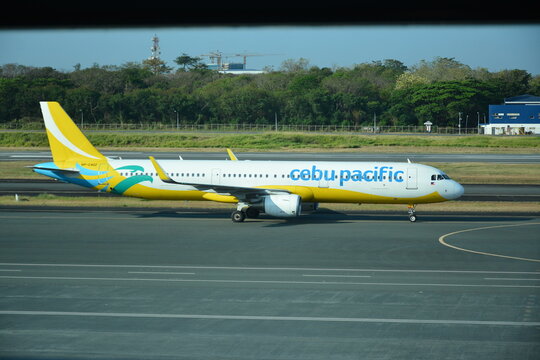 Cebu pacific plane for take off at Ninoy Aquino International Airport Terminal 3 in Pasay, Philippines