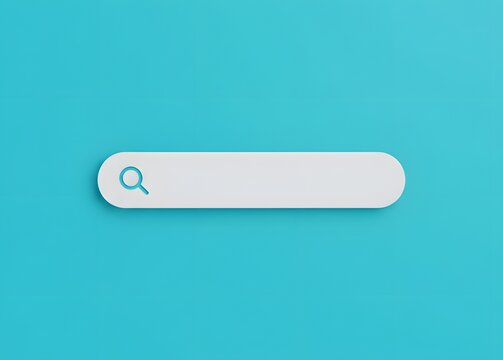 Search bar on red background. Symbol of online search, internet navigation and quick information. Used for technology, artificial intelligence, digital platform and research concepts.