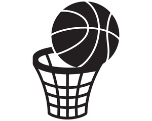 Basketball Ball Falling into Net Hoop for Sports Competition and Fitness Vector Illustration © AbdullahAlMahmud