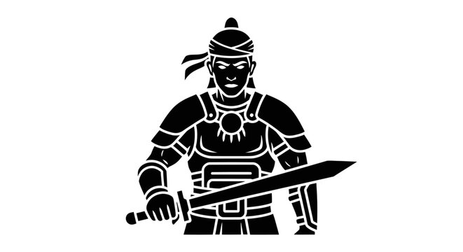 Roman Gladiator Sword Silhouette Ancient Warrior Combat Icon