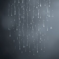 Fototapeta premium Falling water droplets abstract fluid shapes gray background high speed photography high quality professional detailed