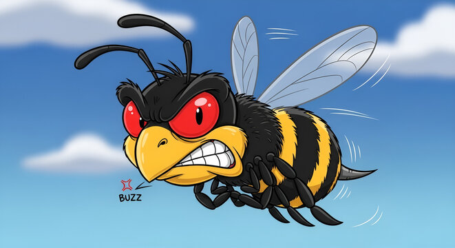 cartoon illustration of a bee