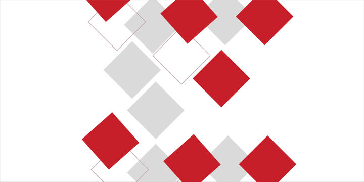 White background with abstract red grey square decoration. Vector illustration for modern presentation background, brochure design, business card background, website slider, landing page