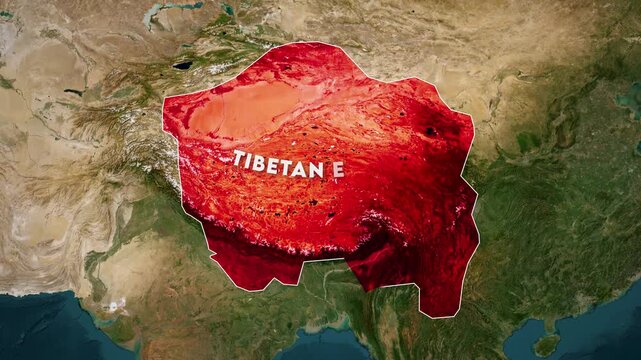 Tibetan Empire Map Animation. Historical map animation of the Tibetan Empire 4k.