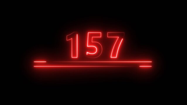 Neon counter number text illustration. Business growth neon number.