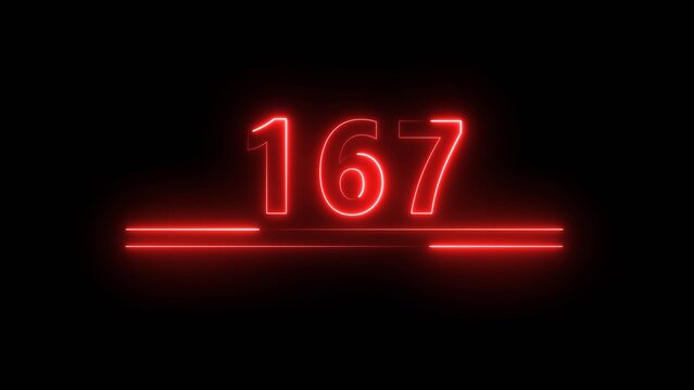 Neon counter number text illustration. Business growth neon number.