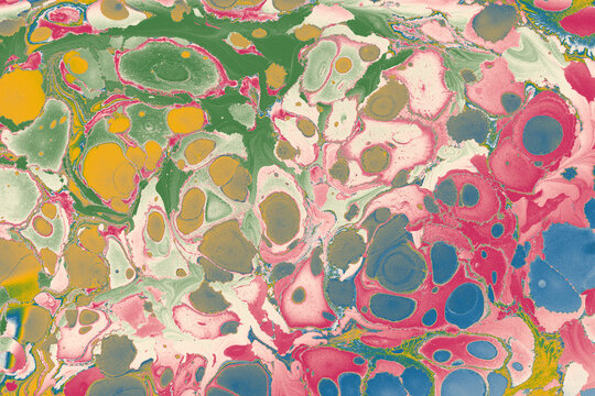 Artistic abstract Ebru marbling paint texture background
