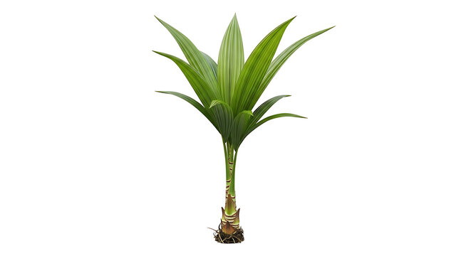 Young Palm Tree Isolated White.