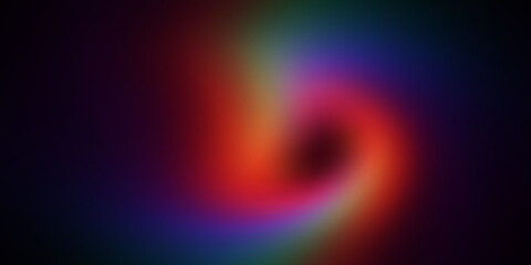 Naklejka premium Abstract swirling vortex of rainbow colors on dark background, motion blur effect, futuristic art.