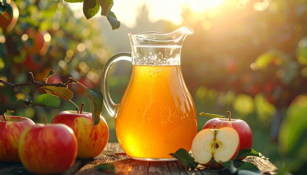 Apfelsaft in einem Krug