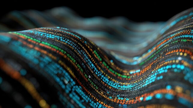 Abstract data wave digital code background