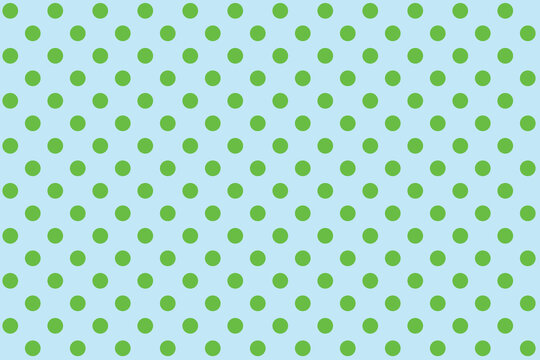 texturised Green colour polka dots pattern over crimson Light Blue colour useful as a background.