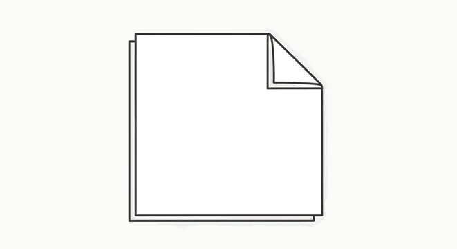 Minimalist outline icon of a document page with a folded corner.