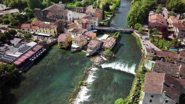 Aerial View of Borghetto sul Mincio