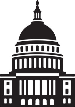 USA capitol geometric in silhouette.