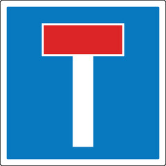 No Through Road T Junction Road Sign Vector © Asenath