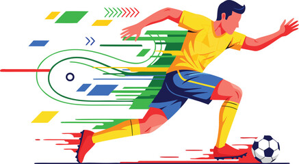 Fototapeta premium Dynamic Soccer Player Running Illustration