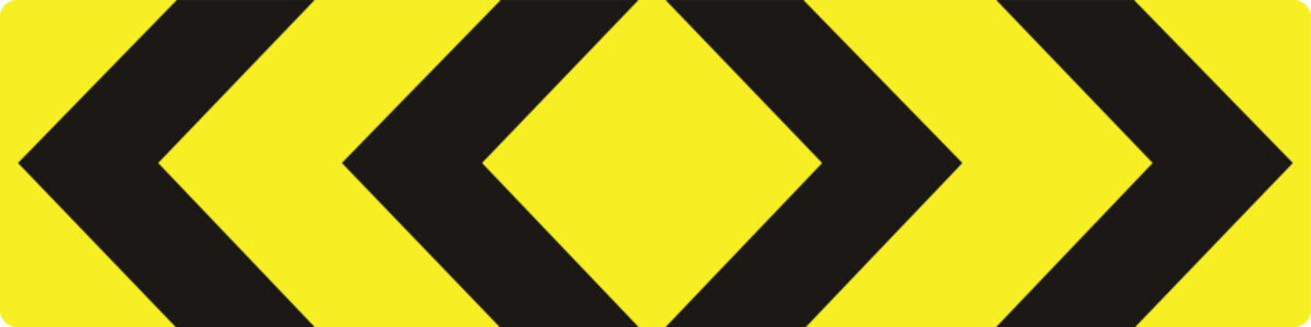 T Intersection Chevron Direction Road Sign Vector