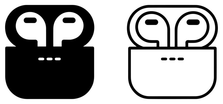 airpods headphone icon set vector