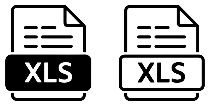 excel file type icon vector set