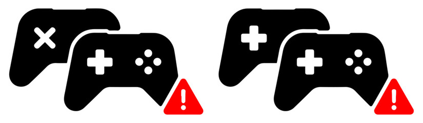 joystick game warning icon set © graphixecho