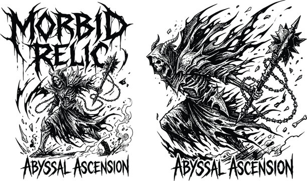 Morbid relic icon black and white vector