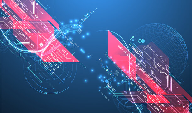 Abstract data technology concept. Sphere theme vector illustration.