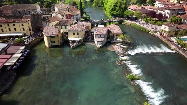 Aerial View of Borghetto sul Mincio