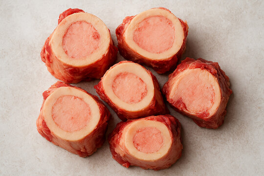 Raw Marrow bone beef for making broth stock photo 