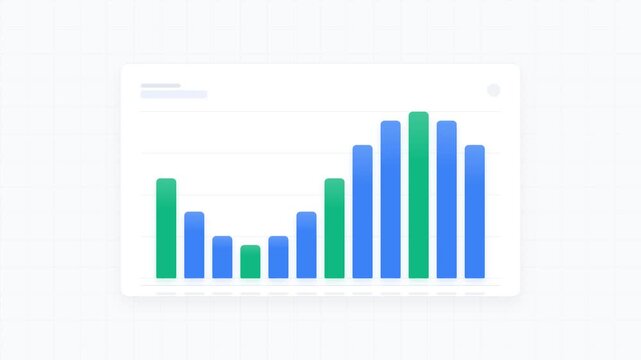 Business Bar Chart Growth Report Data Visualization On White Background