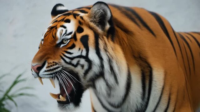 Tiger's fierce snarl