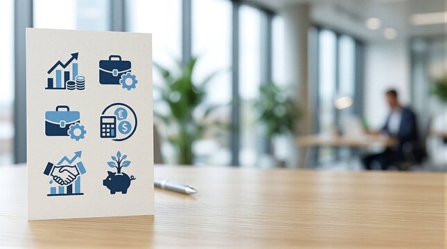a close up of a card on a table with a blurry background
