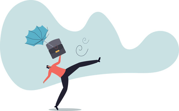 Business difficulty or obstacle in economic crisis, mistake or accident causing problem or failure, depressed and anxiety. human life and situation.
