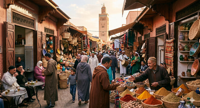 Morocco Marrakech Souk Market