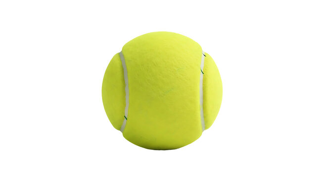 Tennis Ball Closeup on White Background.