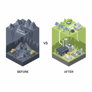 Comparison of coal mining versus renewable energy production.