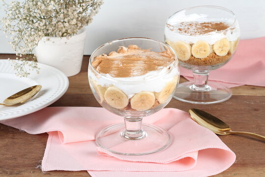 sobremesa banoffee com creme e banana
