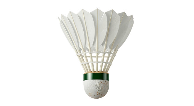 White Badminton Shuttlecock on White Background.