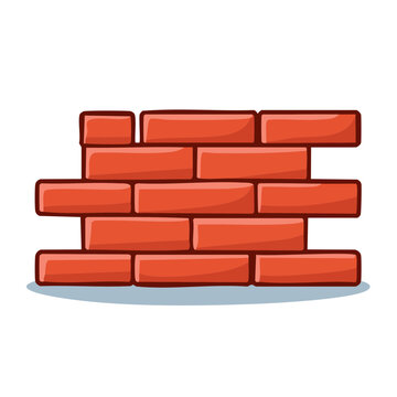Red brick wall section with textured pattern and shadow detail