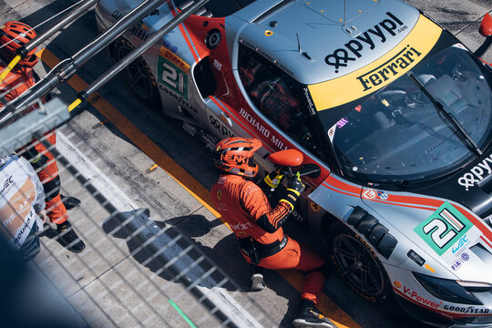 Ferrari 488 GTE on the pit lane during pit stop