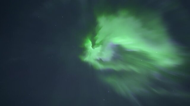 Aurora corona directly overhead, real time