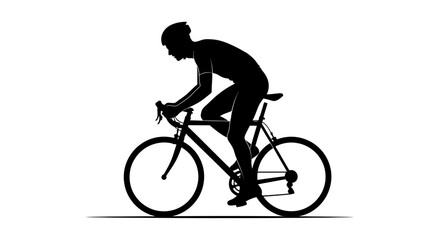 Obraz premium Cycling silhouette, bicycle rider icon, black cyclist, sports vector isolated on White Background Editable EPS
